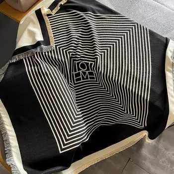 Новый женский модный искусственный кашемировый осенне-зимний теплый большой квадратный шарф двухсторонний шарф с кисточками шаль с кондиционером 130*128cm