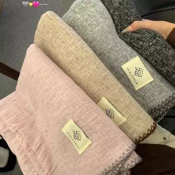 Новый женский осенне-зимний вязаный шарф из кашемировой шерсти для тепла и стиля, с белым и роскошным рождественским узором на шее 174*62cm темно-серого