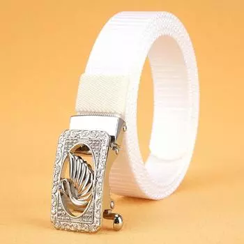 Новый женский ремень для поездок на работу с автоматической пряжкой из нейлона, универсальный двухслойный толстый ремень для отдыха на природе 110cm