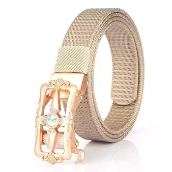 Новый женский ремень для поездок на работу с автоматической пряжкой из нейлона, универсальный двухслойный толстый ремень для отдыха на природе 110cm