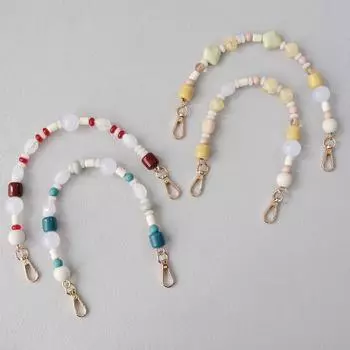 Новый женский ремень для сумки, аксессуар, яркие синие, красные акриловые бусины из смолы, детали, роскошный браслет ручной работы, женский милый браслет с ручкой для сумки 37CM бежевый