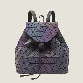 Новый женский рюкзак через плечо с голографическим рисунком Geometry, модная студенческая женская сумка для покупок