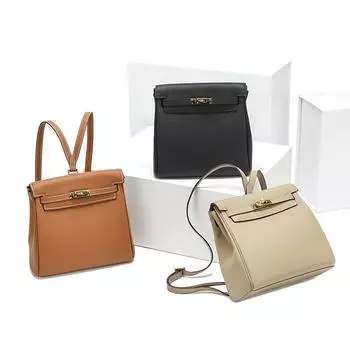 Новый женский рюкзак из воловьей кожи с верхним слоем, женский рюкзак с большим замком и пряжкой, модная женская сумка из натуральной кожи