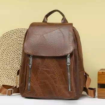 Новый женский рюкзак, простой, большой емкости, модный, ретро, дорожный рюкзак, мягкая кожаная текстура, сумка для поездок на работу