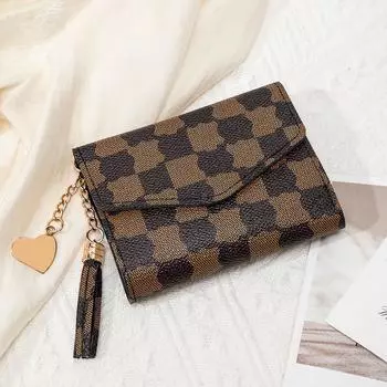Новый женский шикарный ретро-кошелек для карт с модным принтом, многофункциональный короткий кошелек для монет из искусственной кожи, портативный ультратонкий маленький кошелек