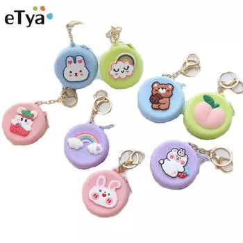 Новый женский силиконовый кошелек для монет с мультяшными животными, круглый кошелек для монет, сумка для гарнитуры, кошелек, сумка для детей, подарок для девочек