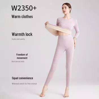 «Новый женский термобелье из немецкого бархата с воротником — утепленное для осени и зимы» M вишневый розовый