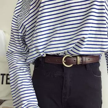 Новый женский тонкий ремень в стиле ретро, простой и универсальный пряжка с узкими краями, модный декоративный джинсовый ремень 105cm чёрный