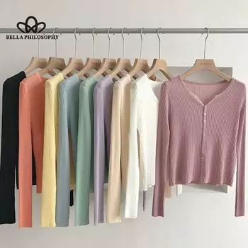 Новый женский вязаный кардиган, тонкий стиль, новая летняя модная универсальная куртка с длинными рукавами, женская модная одежда one size белый