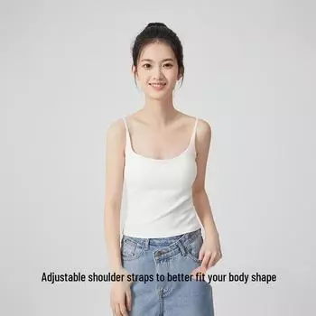 Новый женский жилет весна/лето Slim Vest - однотонный, регулируемые бретели, удобная нижняя одежда S белый