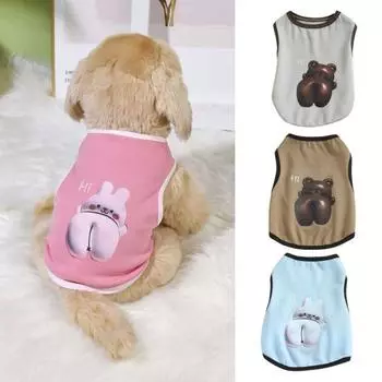 Новый жилет для домашних животных, маленькое платье, дышащий маленький костюм с милым медведем и принтом, летний средний жилет для щенков и котят, товары для домашних животных 2XL серый