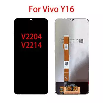 Новый ЖК-дисплей мобильного телефона для Vivo Y16 V2204 V2214, ЖК-дисплей с сенсорным экраном, цифровая панель в сборе, запасная часть чёрный