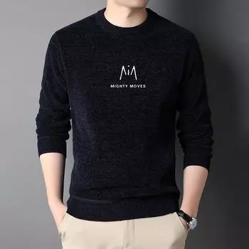 Новый зимний бархатный утолщенный круглый свитер для мужчин M Label Chenille теплая трикотажная футболка с длинными рукавами для мужчин M