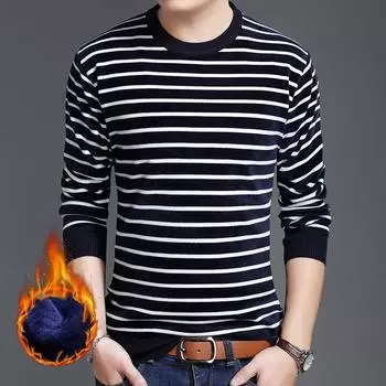 Новый зимний бархатный утолщенный свитер, мужская нижняя рубашка, двухсторонний бархатный корейский стиль, модный мужской свитер, мужская одежда 2XL