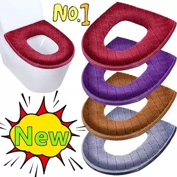 Новый зимний чехол для унитаза, плюшевый чехол для сиденья, модели, водонепроницаемая универсальная модель, кольцо для унитаза, моющийся коврик для ванной на молнии, сиденье для унитаза фиолетовый