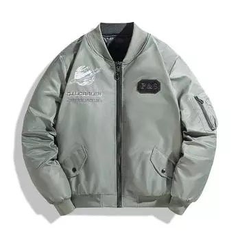 Новый зимний хлопковый летный костюм с бейсбольным воротником и хлопковой курткой с вышивкой свободного покроя L