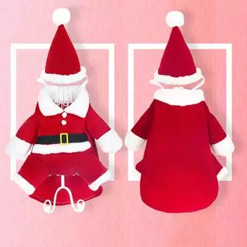 Новый зимний комплект для трансформации домашних животных, забавная трехмерная собака, рождественская одежда, собака Санта-Клауса XS