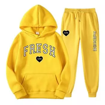 Новый зимний комплект с капюшоном с персонализированным принтом и буквенным узором для подростков, теплые и повседневные виды спорта S белый