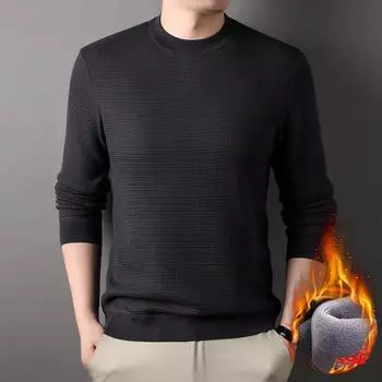 Новый зимний модный брендовый бархатный свитер для мужчин, модная повседневная теплая мужская рубашка с круглым вырезом для мужчин M