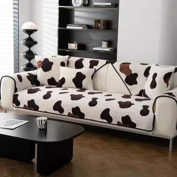 Новый зимний молочный бархатный чехол для дивана, жаккардовые чехлы для полотенец, универсальный нескользящий коврик для дивана, универсальная подушка для дивана для гостиной 70x70