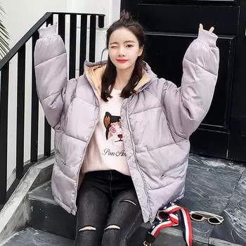 Новый зимний осенний модный женский пуховик, свободная винтажная парка, верхняя одежда, женский пуховик, женский XS серый