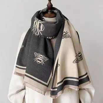 Новый зимний шарф 2024 года для женщин, утолщенный шарф из искусственного кашемира, модная и универсальная шаль, двухсторонний теплый шарф 66x186cm