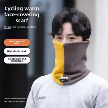 Новый зимний теплый шарф, двухслойный шарф для горнолыжного спорта для мужчин и женщин, вязаный шарф для утепления шеи красный