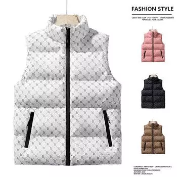 Новый зимний уличный ветрозащитный свободный теплый мужской жилет без рукавов, модный уличный топ с воротником-стойкой M розовый