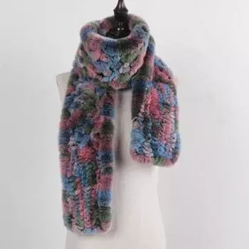 Новый Зимний Женский Вязаный Шарф из Натурального Меха Кролика Рекс, Натуральный Теплый Шарф из Меха Кролика Рекс, Женский Качественный Шарф из Натурального Меха 160cm X 13cm