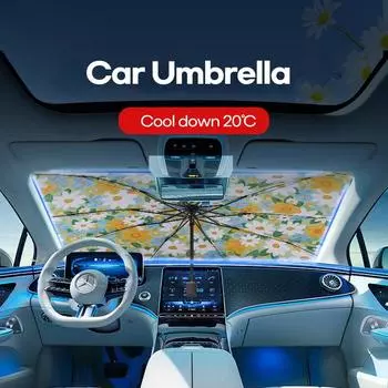 Новый зонт для автомобиля, солнцезащитный козырек, складной зонт от солнца для охлаждения автомобиля, UPF50+, большой размер, складной зонт с защитой от УФ-излучения, 10 спиц