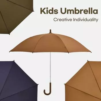 Новый зонт с длинной ручкой для детей, ветрозащитный, прочный, простой, своими руками, детский, милый, легкий, для защиты от дождя и улицы армия зеленый