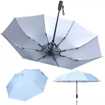 Новый зонт с защитой от ультрафиолета и охлаждающим вентилятором емкостью 3000 мАч, с возможностью зарядки через USB, портативный складной зонт от дождя и защиты от ультрафиолета metal-fiber composite&8K жёлтый