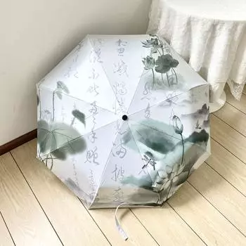 Новый зонт в китайском стиле, устойчивый к ветру, сплошной дождь или блеск, зонт двойного назначения, виниловый солнцезащитный зонт, УФ-защитный ручной зонт Manual money