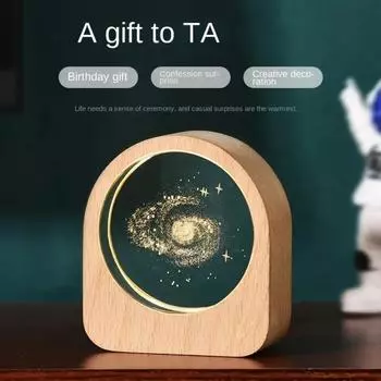 Новый звездное небо белый хрустальный шар 3d внутренняя резьба ангел светящиеся ночные огни настольное украшение Танабата валентинки