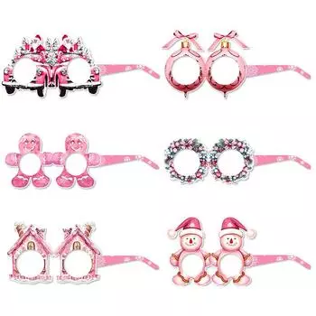 НовыйРозовый,Рождество, Ретро,Стеклянная вечеринка,Украшения,Бумага,Реквизит для фото,Необычный