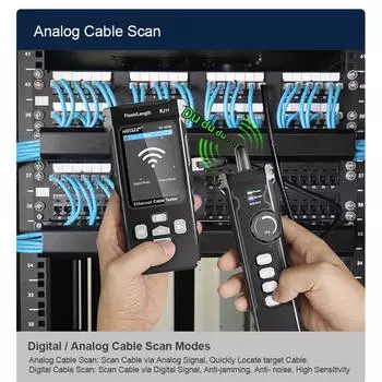NOYAFA NF8506 ЖК-цифровой сетевой кабельный тестер Перезаряжаемый сетевой искатель многофункциональный чёрный