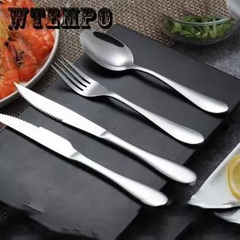 Нож, 3 шт./компл., высококлассная столовая посуда из нержавеющей стали, серебряные столовые приборы, вилка, ложка, чайная ложка