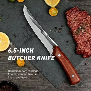 Нож 6,5 дюйма Кованый обвалочный нож Нержавеющая сталь Мясной нож Тесак для мяса Филетировочный нож для рыбы Поварской нож Кулинарные инструменты