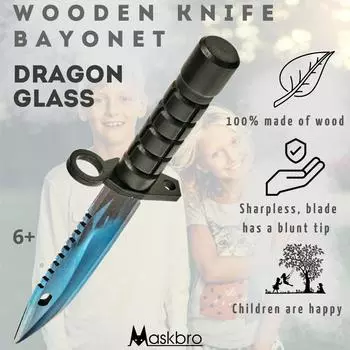 Нож CS2 Standoff 2 CS GO Wooden Bayonet M9 Dragon Glass, Maskbro,
