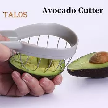 Нож для авокадо 3-в-1 из нержавеющей стали, легко чистится, эргономичная ручка, кухонный гаджет синий