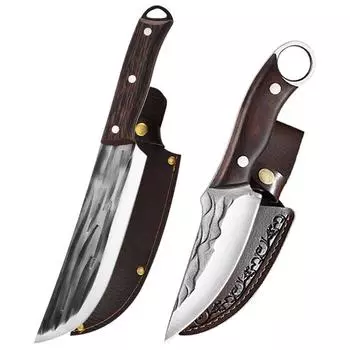 Нож для барбекю из нержавеющей стали, кованый кухонный нож, нож для обвалки, острый нож для мяса, портативный Knife A