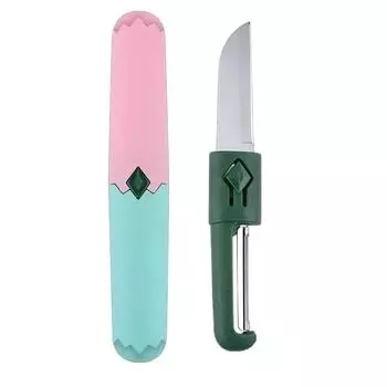 Нож для чистки фруктов, бытовой складной многофункциональный двухголовый портативный инструмент для чистки яблок