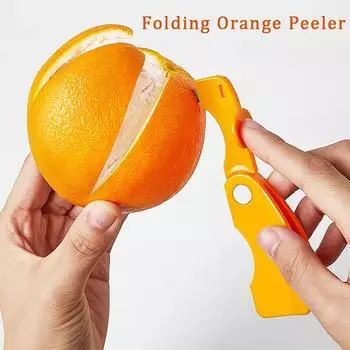 Нож для чистки фруктов и овощей, яблок, киви, картофеля, апельсинов, портативный ручной кухонный инструмент из нержавеющей стали для чистки овощей оранжевый