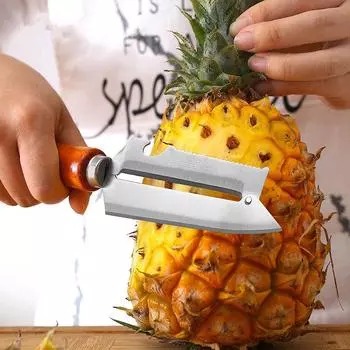 Нож для чистки капусты из нержавеющей стали, терка для фруктов, многофункциональная картофелечистка с деревянной ручкой для дома, полезные кухонные инструменты