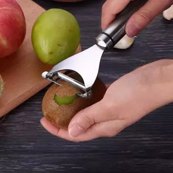 Нож для чистки овощей и фруктов из нержавеющей стали, нож для чистки моркови, огурцов, скребок двойного назначения для картофеля, рубанок, кухонные принадлежности