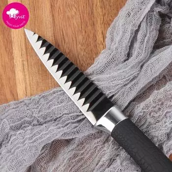 Нож для фруктов из нержавеющей стали, нож с волнистым лезвием для лапши, домашний нож для овощей и фруктов