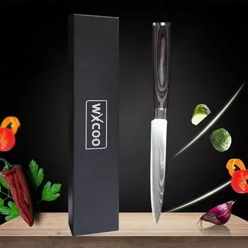 Нож для фруктов из нержавеющей стали, нож для очистки овощей, японский поварской нож из дамасской стали, кухонный нож, нарезанный кухонный нож, может быть упакован в подарочную коробку without box