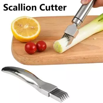 Нож для измельчения лука-шалота с чехлом для ножа, нож из нержавеющей стали для измельчения лука, изогнутая ручка, быстрые измельчители для овощей и фруктов
