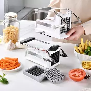 Нож для картофеля фри, из нержавеющей стали, ломтерезка для картофеля, моркови, лука, измельчитель для овощей, измельчитель для овощей, машина для нарезки чипсов, кухонный инструмент чёрный