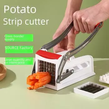 Нож для картофеля фри из нержавеющей стали с ручным прессом красный